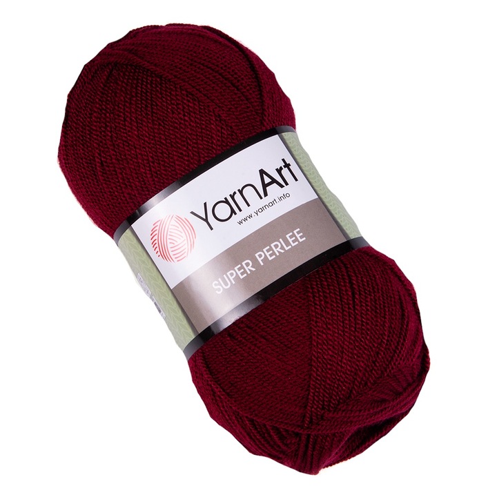 Fir Textil YarnArt Super Perlee 577, visiniu, pentru crosetat si tricotat, acril, 400 m