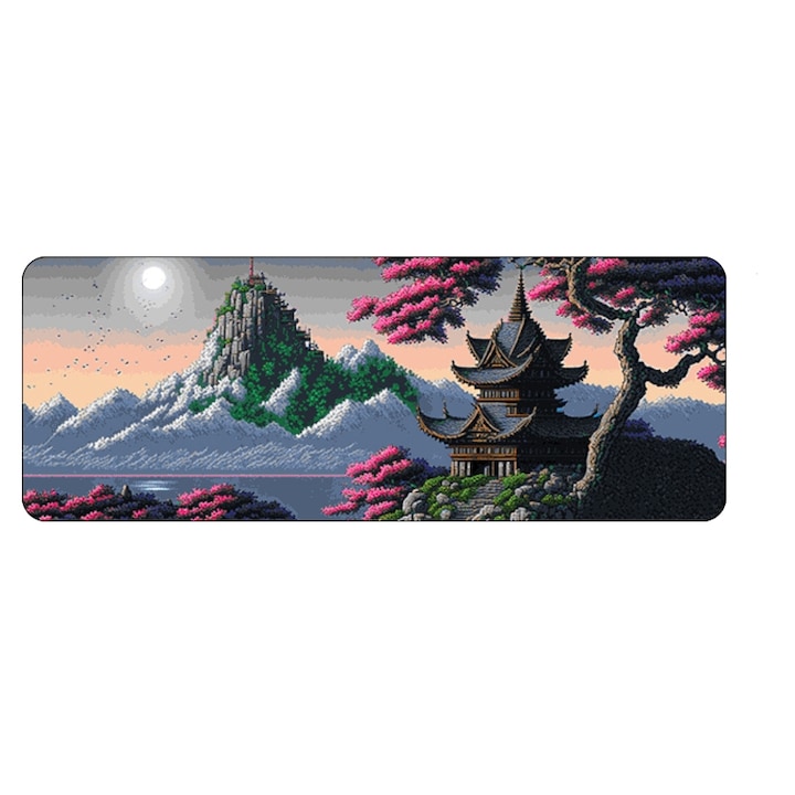 Mousepad gaming mare, suprafata neteda, margini sigilate, multicolor, 800x300x1.5mm