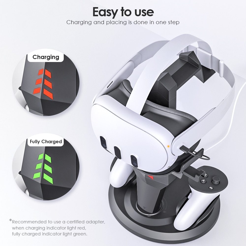 Castile Vr Suport de incarcare vertical pentru Meta Quest 3S / Quest 3 / Quest 2 ...