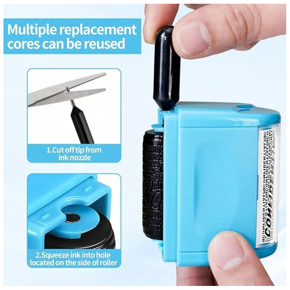 Address Blocker Stamp, Wide Roller Stamp, Including 3-Pack Refills ...