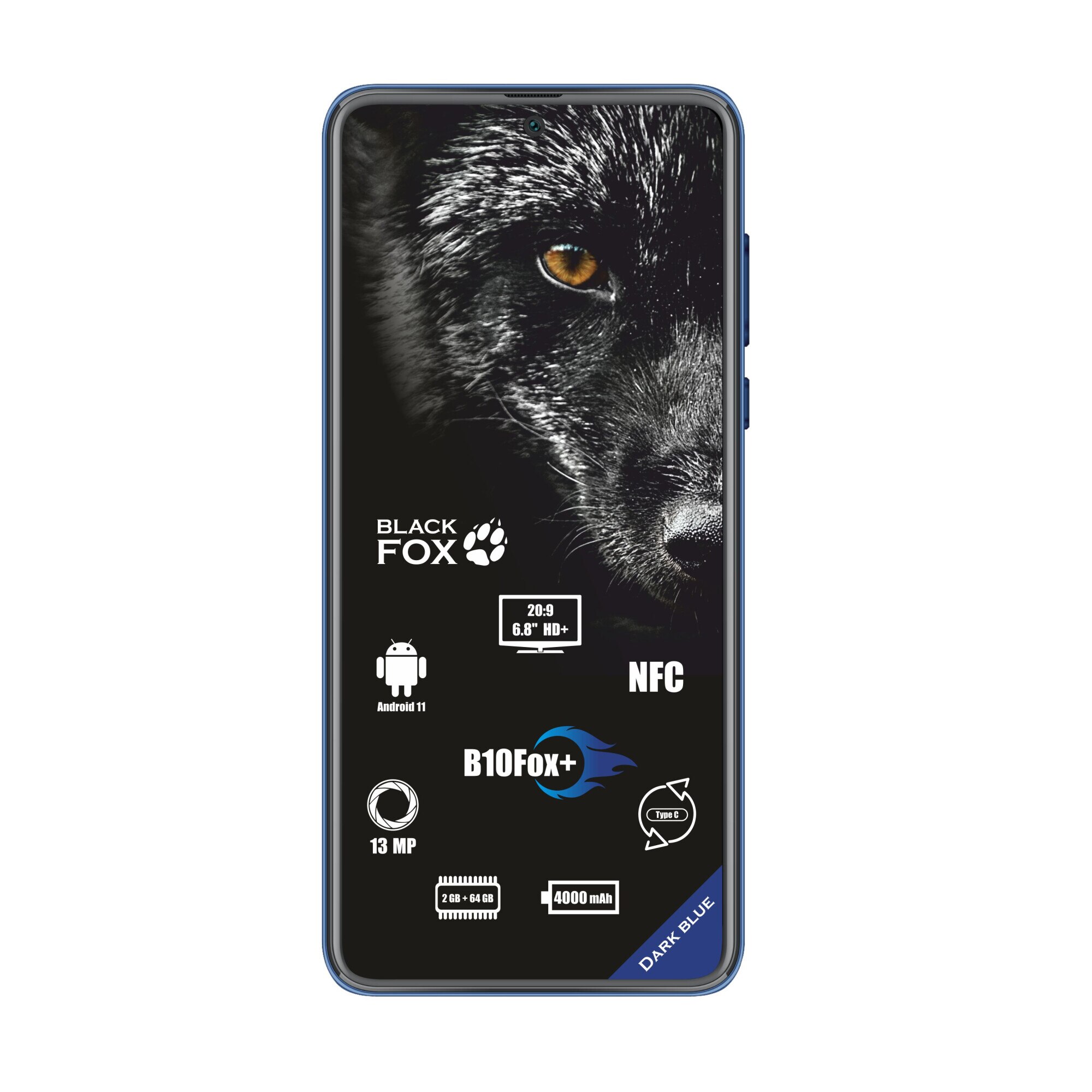 Smartphone Black Fox B10, 64GB memorie, Albastru inchis