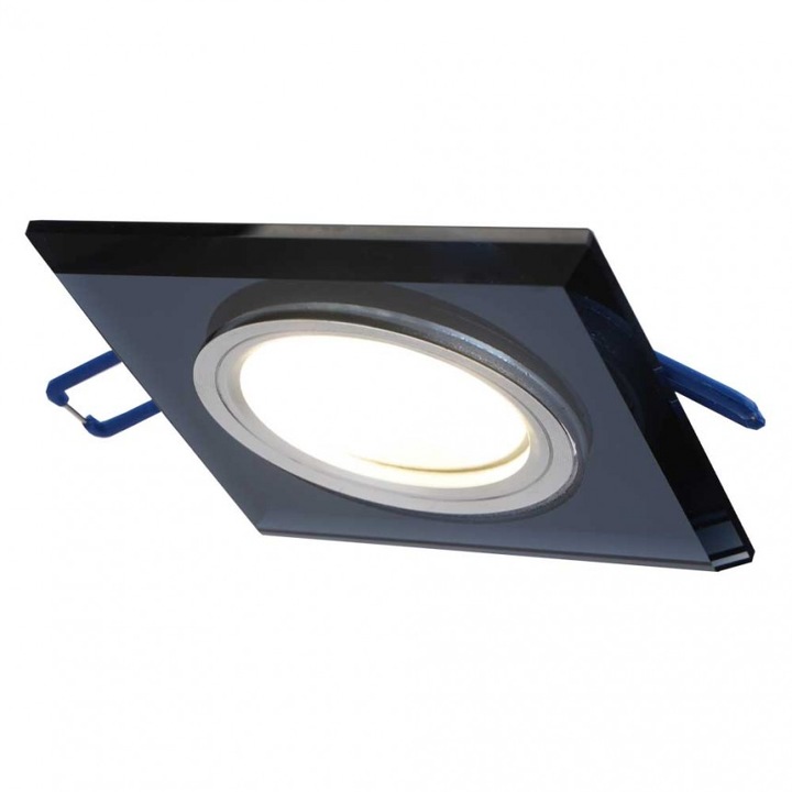 Луна за вграждане Lightex, GU10, 90mm x 90mm, 75mm, Черен