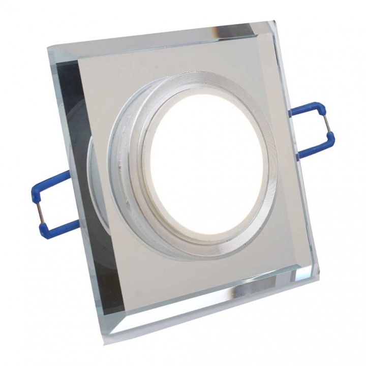 Луна за вграждане Lightex, GU10, 90mm x 90mm, 75mm, Прозрачно стъкло