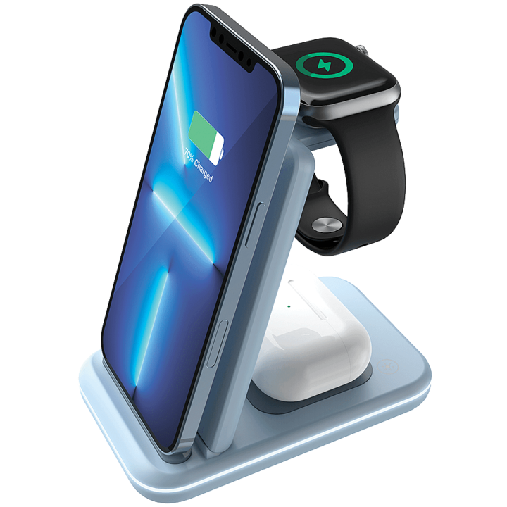 Vezeték nélküli töltő Canyon, WS-304, 15W, 2 az 1-ben, kék