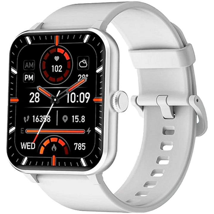 Смарт часовник Blackview, R50, 1.85-inch TFT HD, 24-часово откриване на SpO2 + наблюдение на сърдечния ритъм, известия за обаждания и SMS, Сив