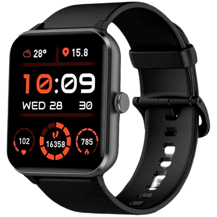 Blackview R50 Okosóra, 1,85 hüvelykes TFT HD, 24 órás SpO2-érzékelés + pulzusfigyelés, hívás- és SMS-értesítések, fekete