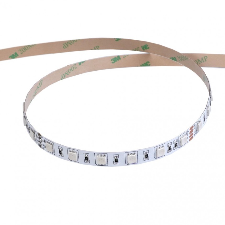 LED szalag Lightex, RGB, 5050, 60db/m, 24V, 14.4W, 10lm/w, IP20, 10mm, 5 méter