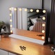 Oglinda cosmetica, Cu iluminare LED, Lumina in 3 culori, 58x12x45.5cm