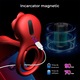 Vibrator Obsessia® 3 in 1 RoseRing, 9 moduri de vibratie diferite, cu inel de penis pentru intarzierea ejacularii, stimulare clitoridiana si punct G, atasabil, cu telecomanda, incarcare USB, rezistent la apa, design floral, 10 x 10 x 5.4 cm