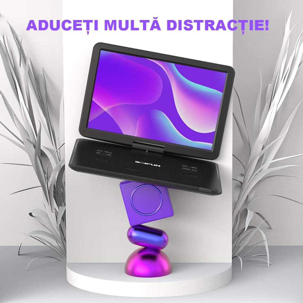 DVD Player Portabil 17.5 inch BOIFUN, Cu Ecran Hd Mare De 15.6