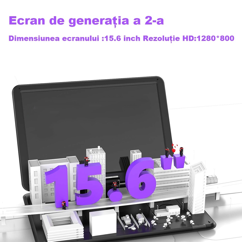 DVD Player Portabil 17.5 inch BOIFUN, Cu Ecran Hd Mare De 15.6