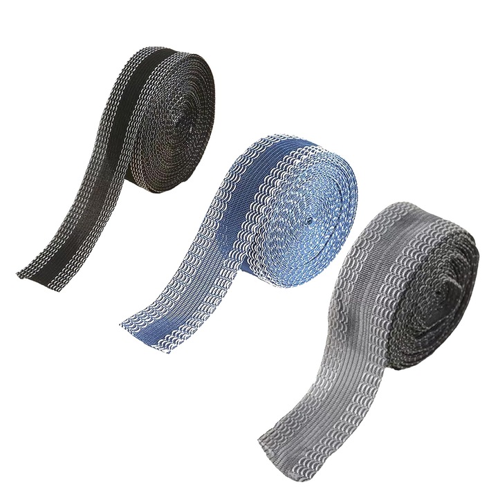 Set 3 banda termica pentru tiv, SINBINTA, Fara coase, Usor de utilizat, Lavabil, Puternic si fuzibil, Folosit pentru a regla dimensiunea pantalonilor, Hainelor, Draperiilor, Fetelor de masa, Poliester, 25cmx3m, Multicolor