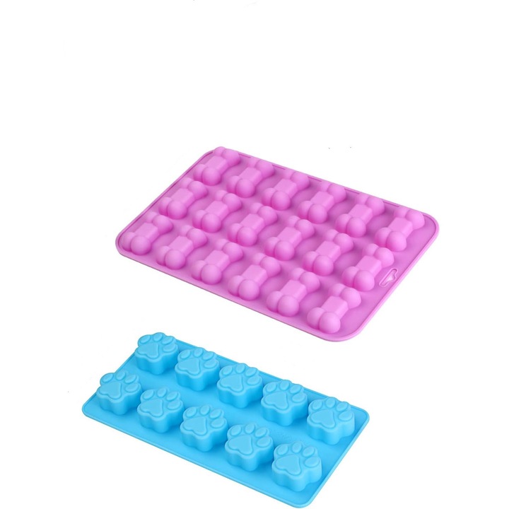 Set 2 forme silicon pentru prajituri, rezistenta la temperaturi -40°C pana la +230°C, multicolor