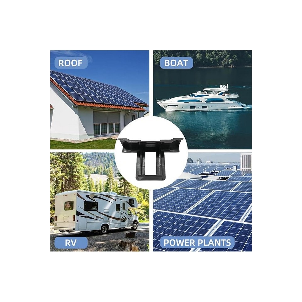 Cleme Solar Pvc Pachet de 10 cleme de scurgere a apei pentru panouri solare, negru ...
