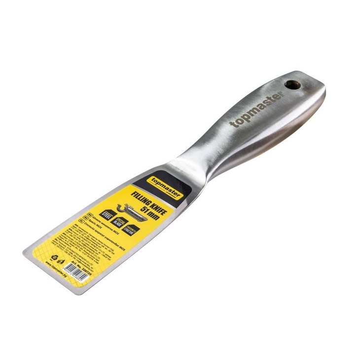 Rozsdamentes acél spatula 51 mm, Lekerekített sarkok