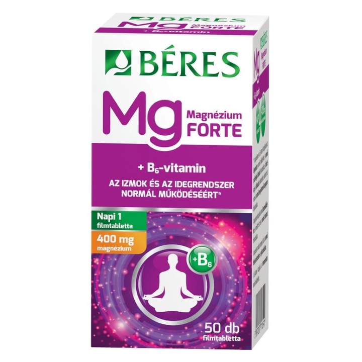 Comprimate filmate magneziu 400 mg forte+vitamina B6 Beres 50 buc