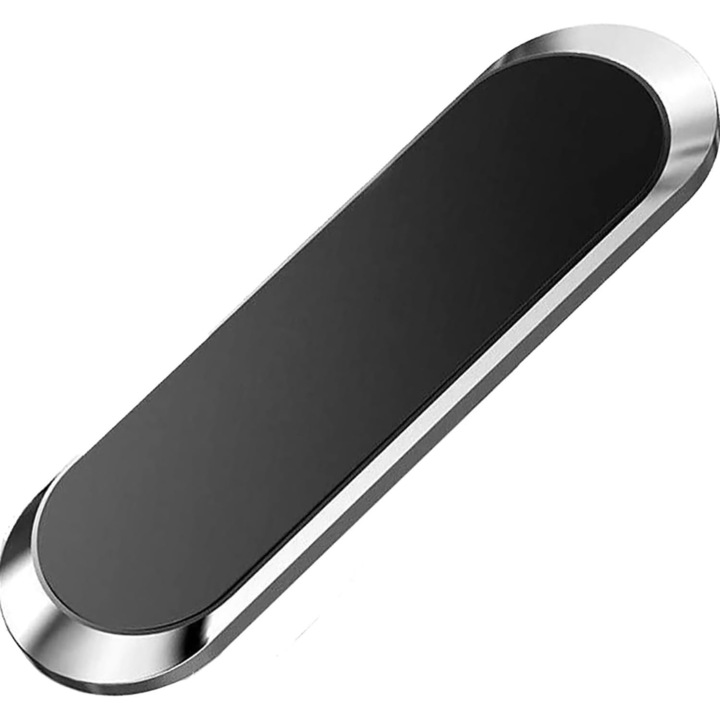 Univerzális mágneses tartókészlet telefonhoz, tablethez, GPS, ezüst, 3 db, 6 fémlap, 3M ragasztó, több felület