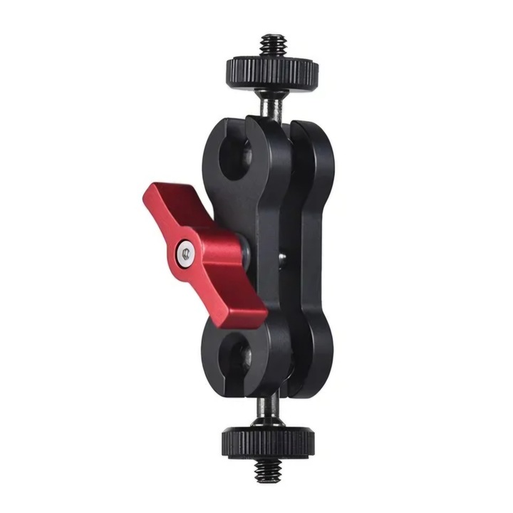 Brat dublu articulat, Andoer D5512, prindere 1/4, compatibila monitoare, lumina LED