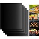 Set de 5 Folii Antiaderente pentru Gratar, Teflon, BBQ Grill Mat, Rezistente la Caldura, Beseder