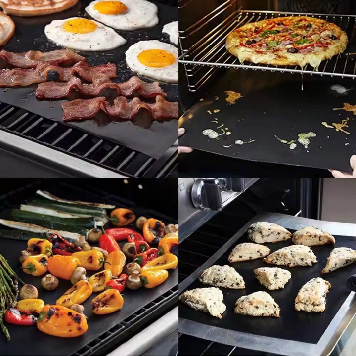Set de 5 Folii Antiaderente pentru Gratar, Teflon, BBQ Grill Mat, Rezistente la Caldura, Beseder