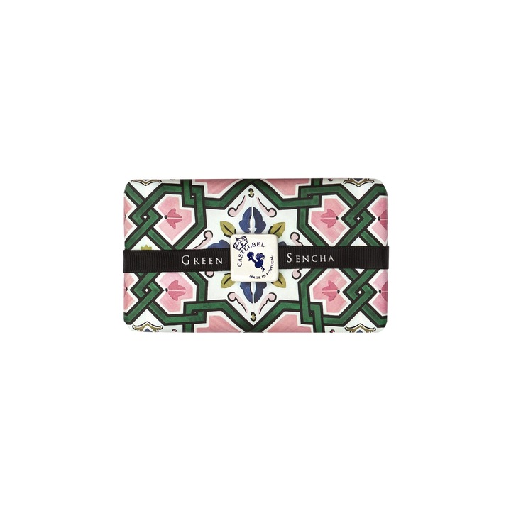 Luxusszappan CASTELBEL szappantartóval - Green Sencha, 200 g