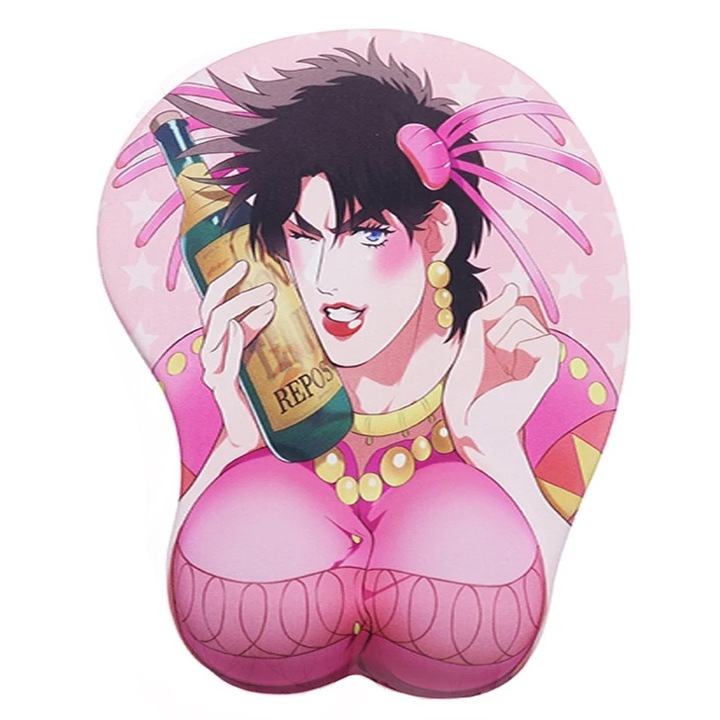 Mousepad cu suport pentru incheietura, ergonomic, silicon, desen animat 3D, multicolor
