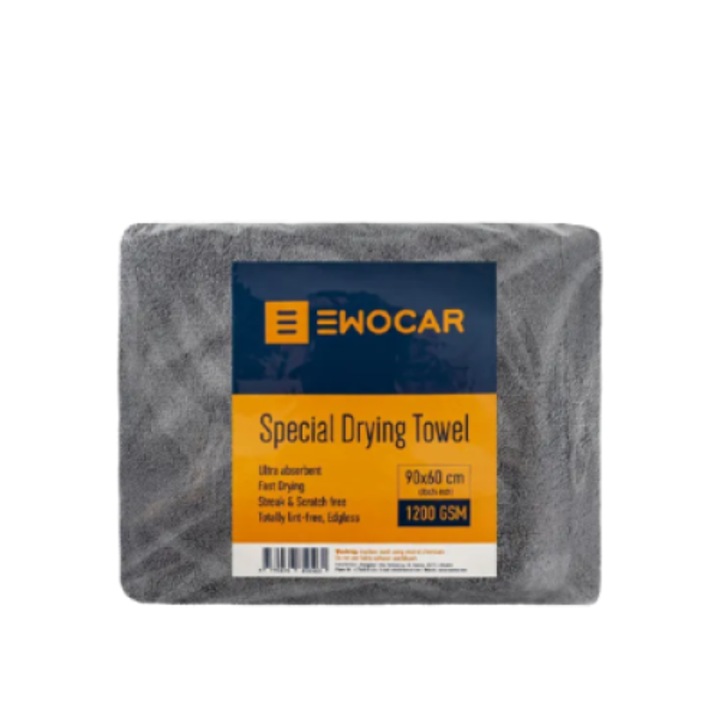 Ultra nedvszívó autótörlő Ewocar Twisted Loop, 1200GSM szürke 60x90 cm