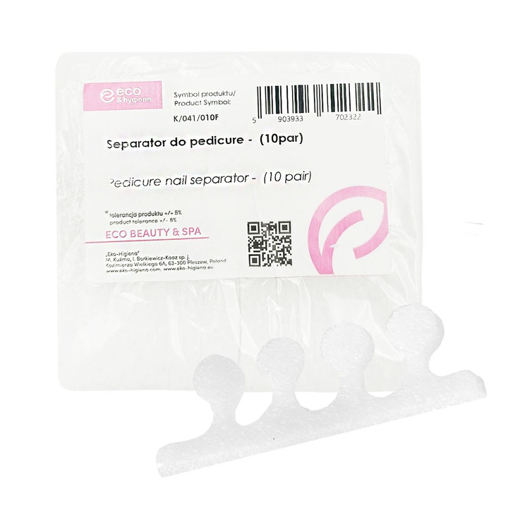 Set 10 perechi separatoare pedichiura, EKO-HIGIENA, spuma