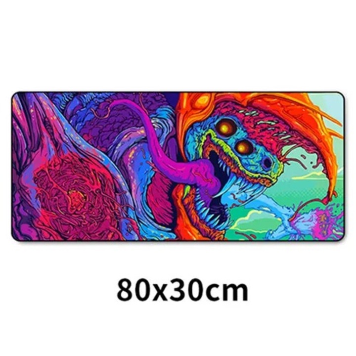 Голяма игрална подложка за мишка, 80x30 см, ултра-гладка повърхност, неплъзгаща се, водоустойчива, многоцветна