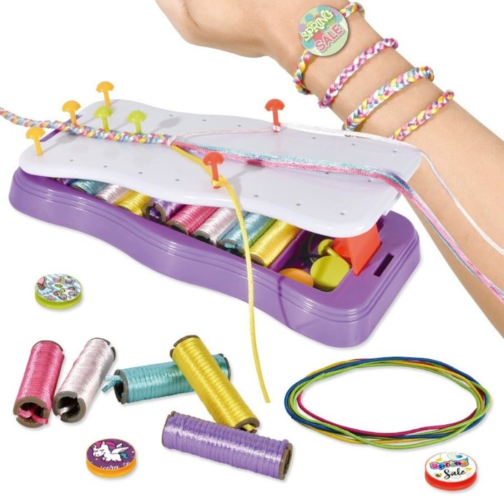 Set de Tesut Bratari ASDIIT, Materiale Incluse, Multicolor, Jucarie Educativa