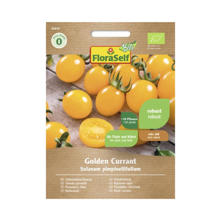 Seminte Legume Floraself Bio Rosii Cherry Golden Curran 150 gr