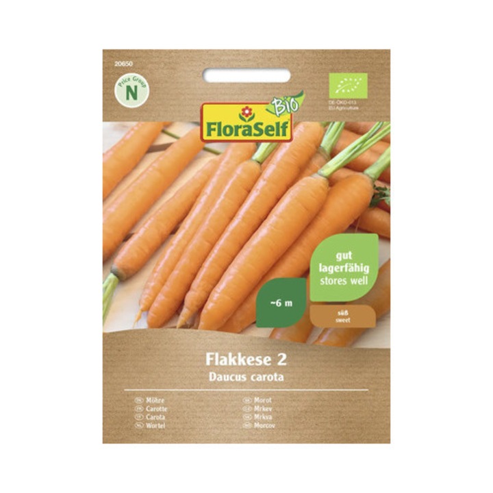 Seminte Legume Floraself Bio Morcov De Toamna, 150 gr