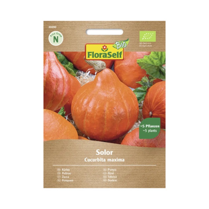 Seminte Legume Floraself Bio Dovleac Solor F1, 150 gr