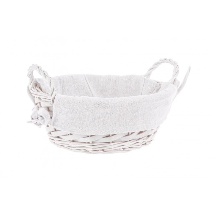 Alesha fehér fűzfa tárolókosár 23x9 cm