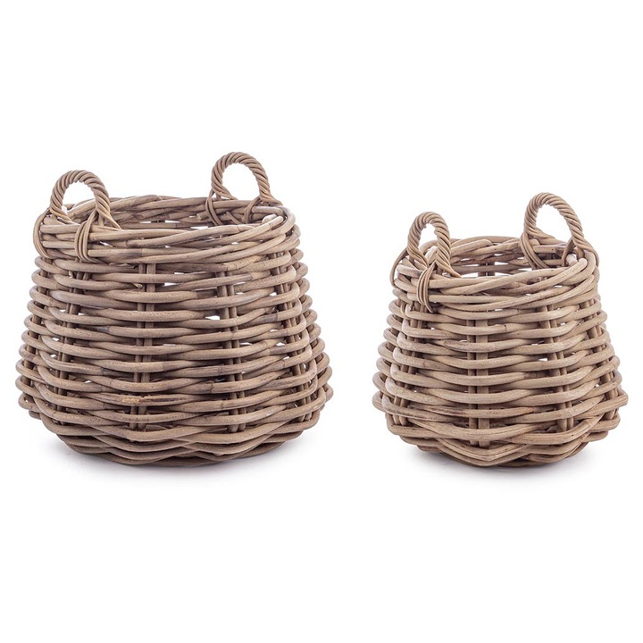 Set 2 cosuri ratan natur Malang 40x30 cm, 50x40 cm