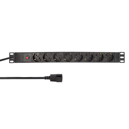 Prelungitor LOGILINK 1U pentru rack 19 inch, 8 prize Schuko, intrare ...