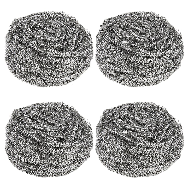 Set 4 Bureti de Sarma Inox Spiralat 30g, Spalatoare metalice, ambalare individuala