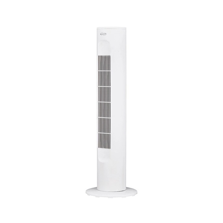 Ventilator turn Argo NANTE, control digital, telecomanda, design minimalist, alb