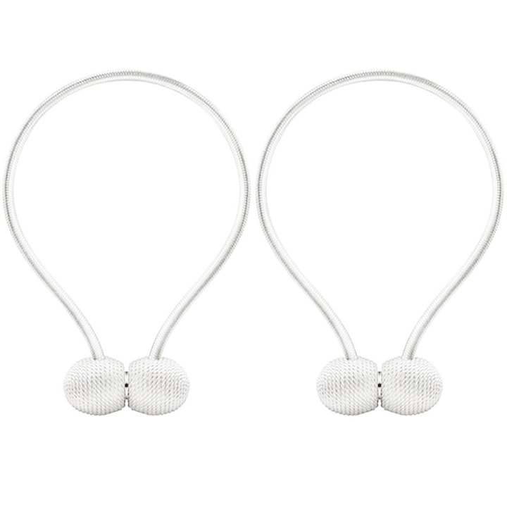 2 db dekoratív mágnes készlet függönyökhöz, függönyökhöz, WTO®, modern és elegáns design, hossz 45 cm, fehér