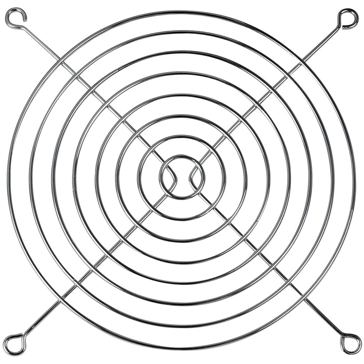 Grila ventiator ARCTIC, pentru orice ventilator PC 140 mm, otel cromat, Argintiu