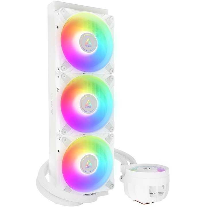 Охладител за процесор ARCTIC Liquid Freezer III 360 A-RGB, Течно охлаждане, AIO 360 мм, Intel/AMD, Бял