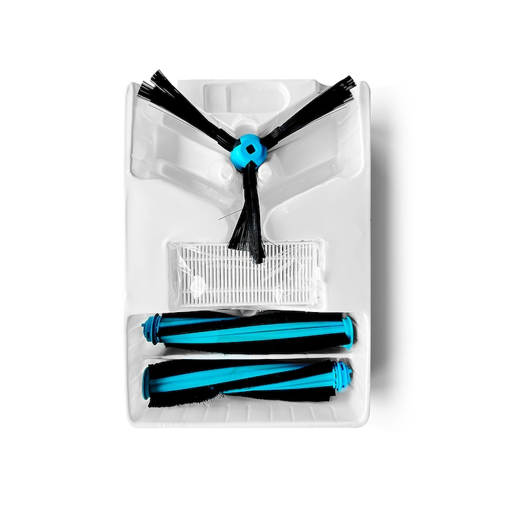 Set 6 accesorii compatibile cu Robot Tesla VCR600W2 perii laterale, 2 perii principale,2 filtre HEPA