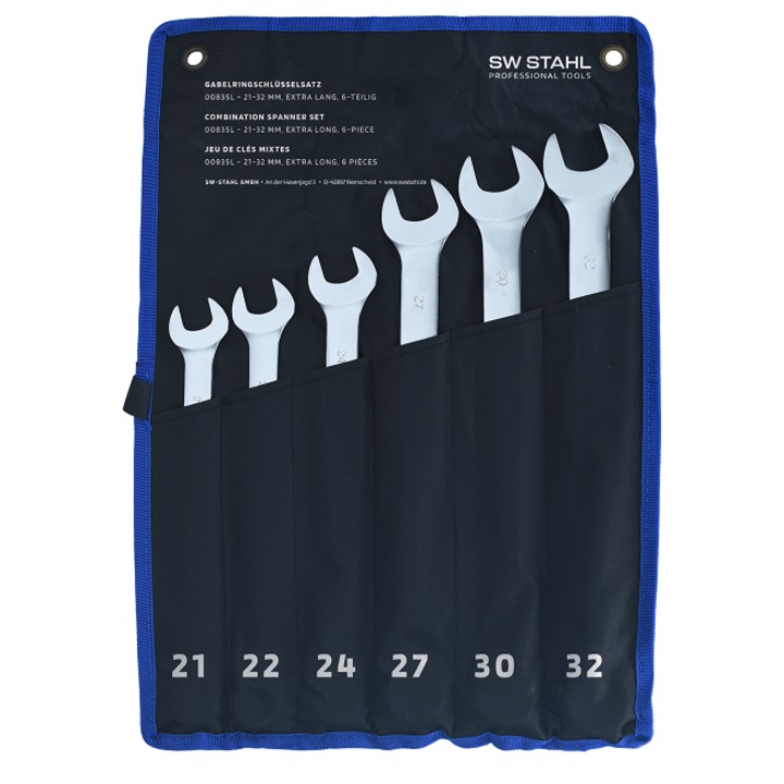6 darabos SW-STAHL csillagvilláskulcs-készlet, kulcsszélesség 21-32 mm, króm-vanádium acél, tokban