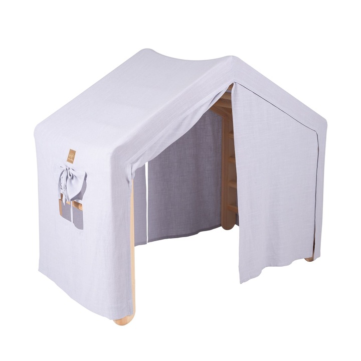 Spatiu de joaca, MeowBaby, lemn, Natural/Gri, 112x61x94cm