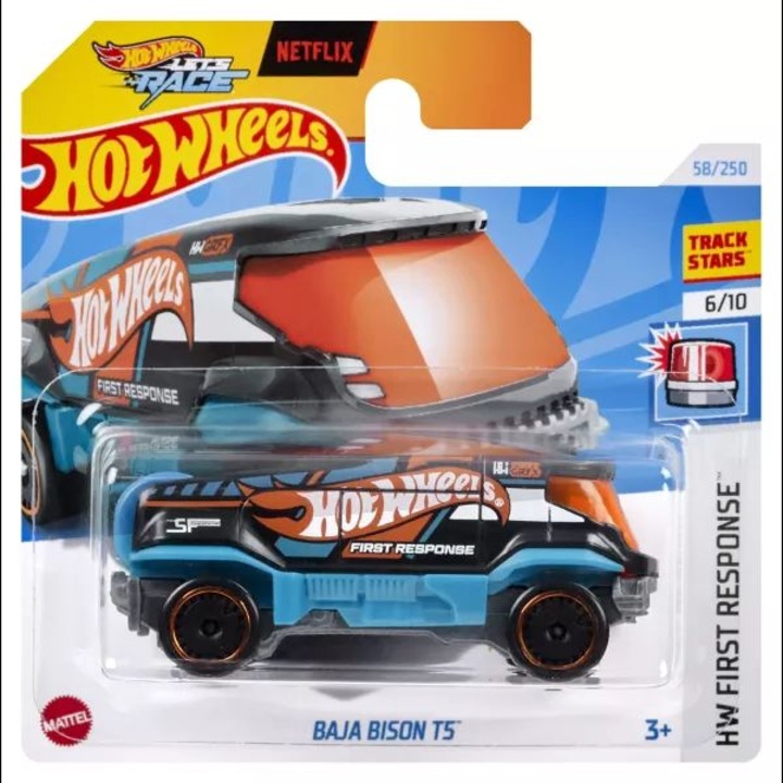 Masinuta metalica Hot Wheels, Baja Bison T5, orange, 1:64