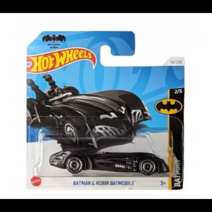 Masinuta metalica Hot Wheels, Batman & Robin Batmobile, 1:64