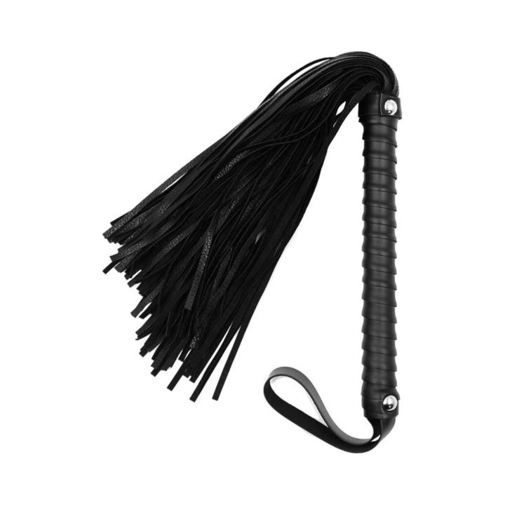 Set BDSM, Paddle cu Nituri, Material Piele, Negru, Cu Bucla de Agatare