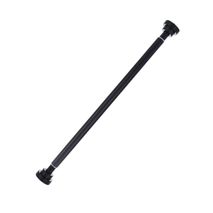 Телескопичен бар, NUODWELL, Здрава конструкция, Устойчив на корозия и вода, Без пробиване и регулируема дължина, Лесен за инсталиране и използване, За баня, кухня, дрешници и балкон, Неръждаема стомана, 85-140 см, Черен