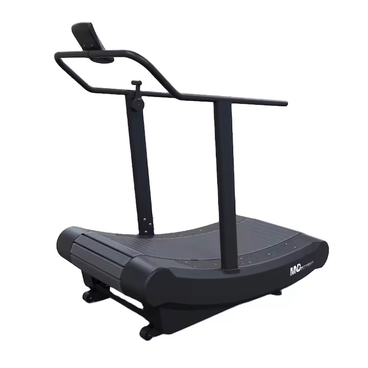 Бягаща пътека Y600A, Zoco Body Fit, Извита, LCD с 8 нива на съпротивление, Черна