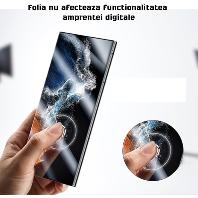Folie de protectie compatibila cu Samsung Galaxy S22 Ultra din silicon, TPU, Perfect fit, acopera tot ecranul, ultra subtire